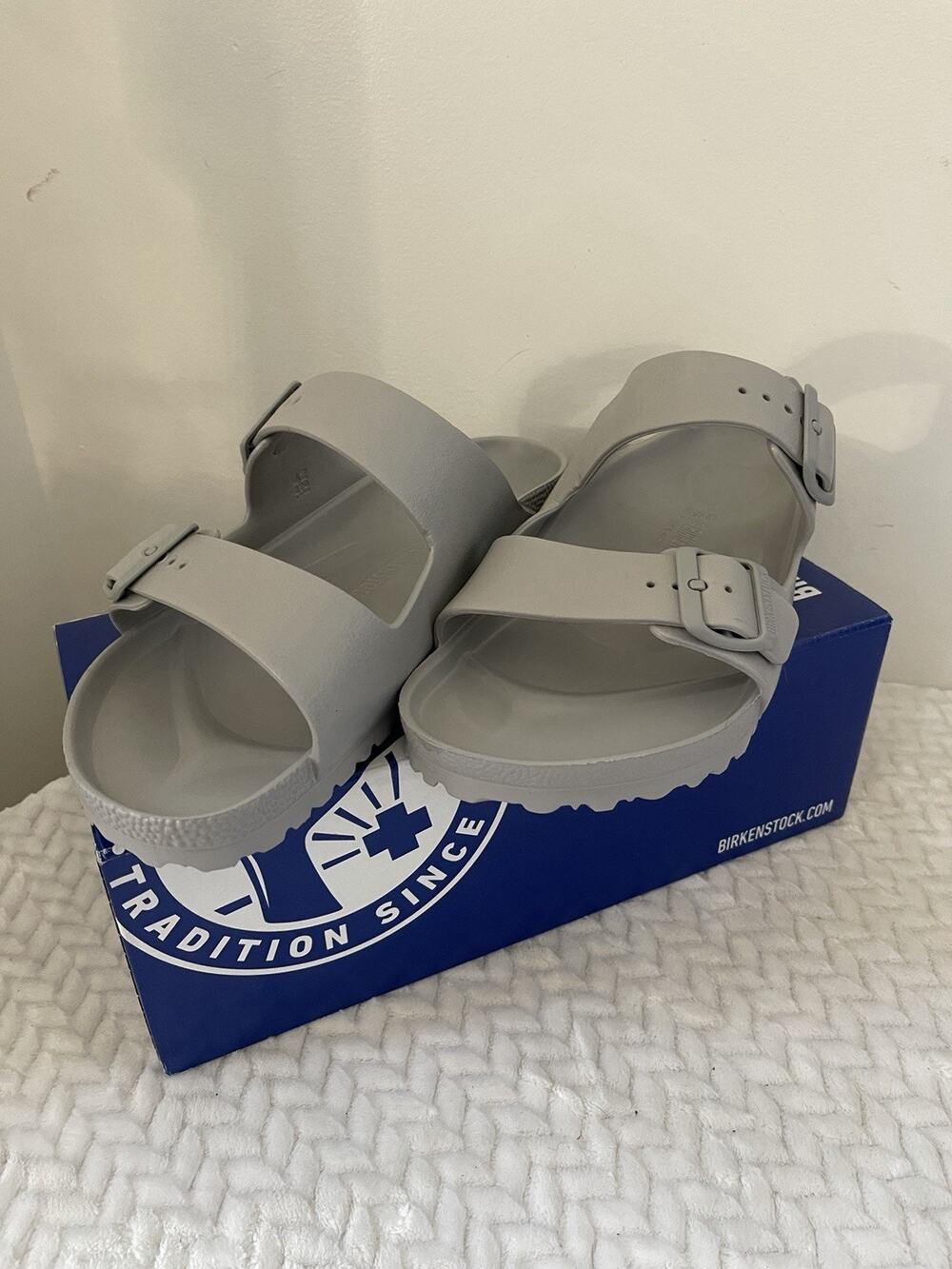 Birkenstock Arizona EVA Grey Slide EU42 Mens US9 Womens US11 Regular Fit